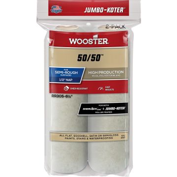 Wooster 6-1/2" x 1/2" Nap 50/50 Jumbo-Koter Mini Roller Cover (2pk)