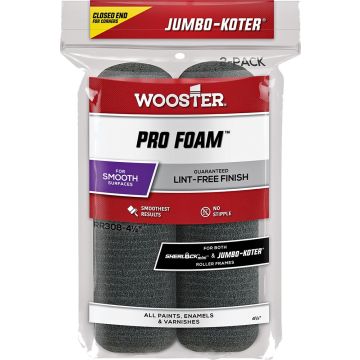 Wooster 4-1/2" Pro Foam Jumbo-Koter Closed-End Mini Roller Cover (2pk)