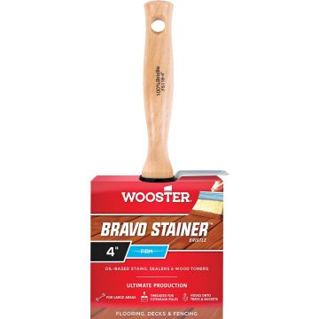 Wooster 4" Bravo Stainer White China Bristle Stain Brush