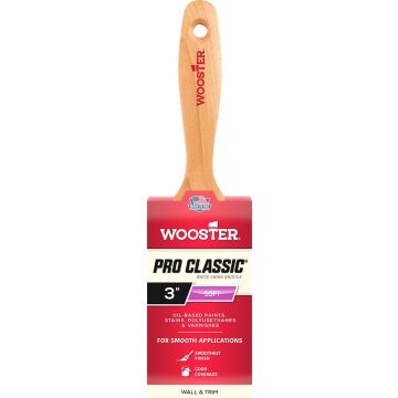 Wooster 3" White China Bristle Pro Classic Varnish Soft Paint Brush