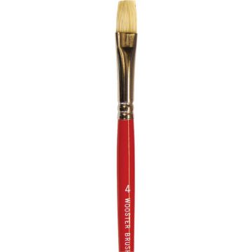Wooster #4 White Bristle Oil Brights Artist Brush