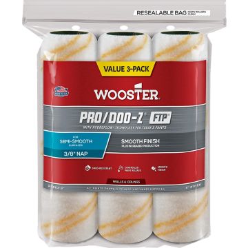 Wooster 9" x 3/8" Nap Pro/Doo-Z FTP Roller Cover (3pk)