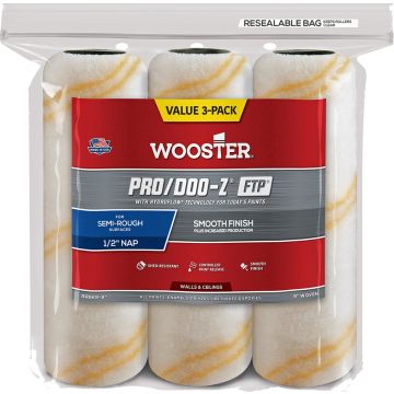 Wooster 9" x 1/2" Nap Pro/Doo-Z FTP Roller Cover (3pk)