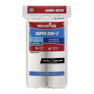 Wooster 6-1/2" Jumbo-Koter Super Doo-Z 3/8" Nap Mini Roller Cover 2Pk