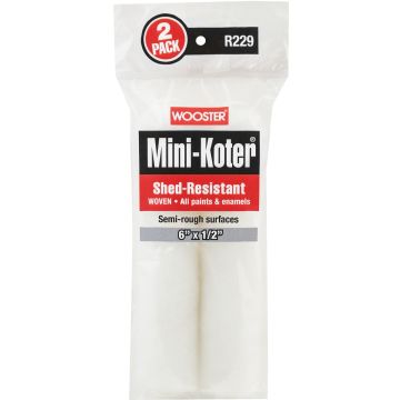 Wooster 6" x 1/2" Mini-Koter Shed-Resistant Mini Roller Cover (2pk)