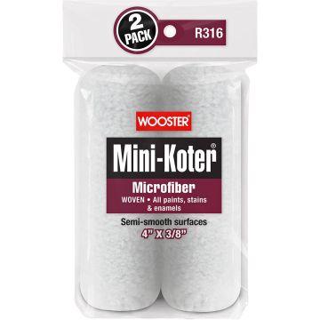 Wooster 4" x 3/8" Nap Mini-Koter Microfiber Mini Roller Cover (2pk)