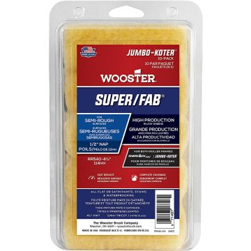 Wooster 4-1/2" x 1/2" Nap Super/Fab Jumbo-Koter Mini Roller Cover (10pk)