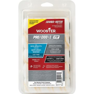 Wooster 4-1/2" 3/8" Nap Pro/Doo-Z FTP Closed-End Jumbo-Koter Mini Roller Cover (10pk)