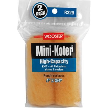 Wooster 4" x 3/4" Nap High-Capacity Mini-Koter Roller Cover 2pk