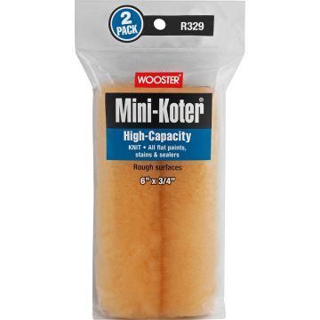Wooster 6" x 3/4" Nap High-Capacity Mini-Koter Roller Cover 2pk