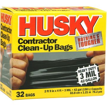 Husky 42G 3mil Contractor Clean Up Bag 32Pk