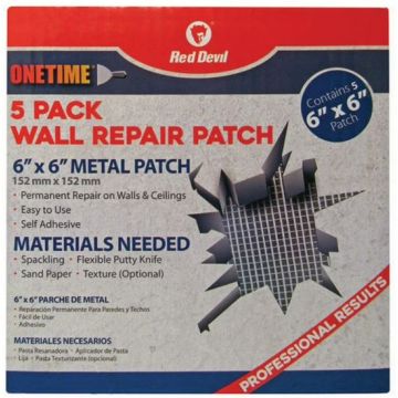 Red Devil 5 pack of 6" x 6" Onetime Wall Patches (5pk)