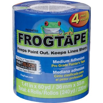 FrogTape 1.41" x 60yd Blue Pro Grade Painter's Tape 4pk