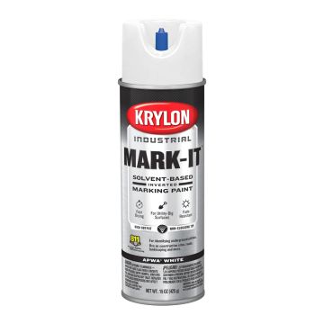 Krylon 15oz APWA White Inverted Marking Contractor Solvent Based Spray