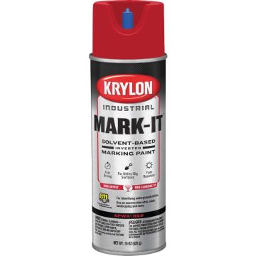 Krylon 15oz APWA Red Inverted Marking Contractor Solvent Based Spray
