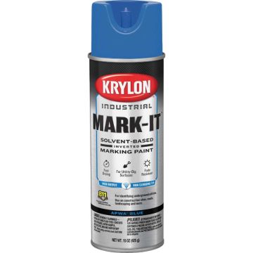 Krylon 15oz APWA Blue Inverted Marking Contractor Solvent Based Spray