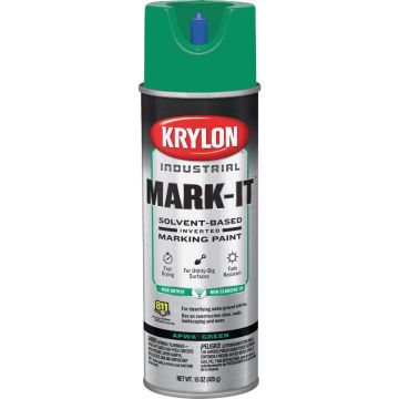 Krylon 15oz APWA Green Inverted Marking Contractor Solvent Based Spray Paint