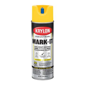 Krylon 15oz APWA Hi Vis Yellow Inverted Marking Contractor Solvent Based Spray