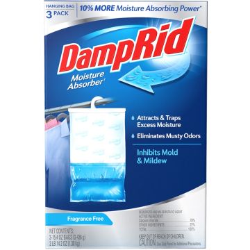Damp Rid Moisture Absorber Hanging Bag - Fragrance Free (3pk)