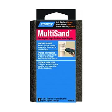 Norton 4-7/8" x 2-7/8" x 1" MultiSand Medium/Coarse Dual Angle Sponge