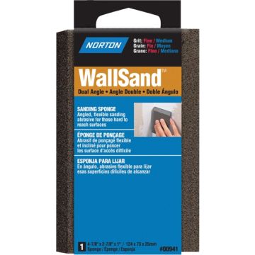 Norton 4-7/8" x 2-7/8" x 1" WallSand Fine/Medium Dual Angle Sponge