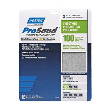 Norton 9" x 11" 100 ProSand Paper Sheets 3Pk