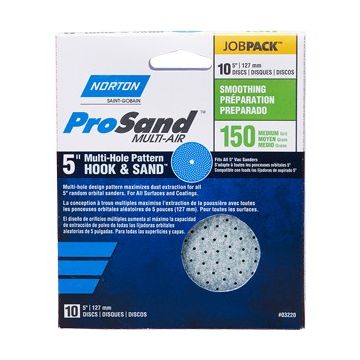 Norton 5" P150B ProSand Multi-Air Cyclonic Paper H&L Vac Disc 10Pk