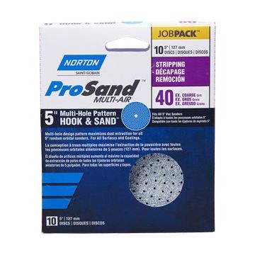 Norton 5" P40C ProSand Multi-Air Cyclonic Paper H&L Vac Disc 10Pk