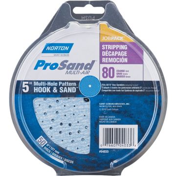 Norton 5" P80C ProSand Multi-Air Cyclonic Paper H&L Vac Disc 50pk