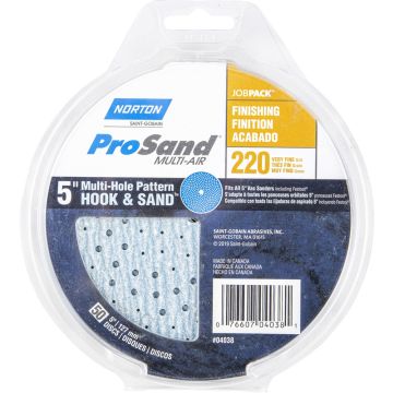 Norton 5" P220B ProSand Multi-Air Cyclonic Paper H&L Vac Disc 50Pk
