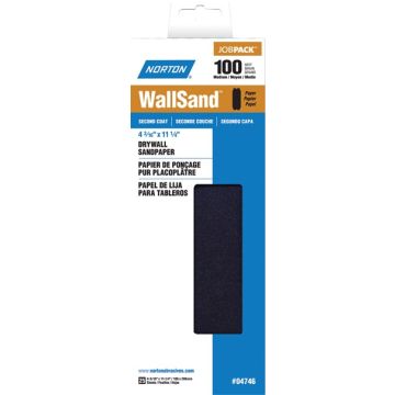 Norton 4-3/16" x 11" P100D WallSand Paper Cut Sheet 25Pk