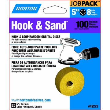 Norton 5" 8 Hole P100 Hook & Sand Paper H&L Vac Disc 25pk