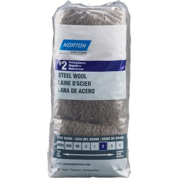 Norton Steel Wool 2 Medium/Coarse 12Pk