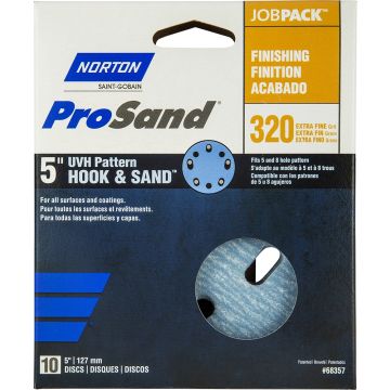 Norton 5" 5 & 8 Hole P320B ProSand Paper H&L UVH Disc 10pk