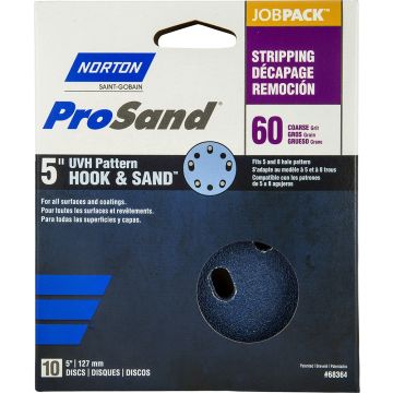 Norton 5" 5 & 8 Hole P60 ProSand Paper H&L UVH Disc 10Pk