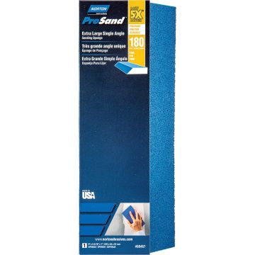 Norton 9" x 3-5/16" x 1" 180G 5X ProSand XL Sponge Single Angle Fine Sanding Sponge