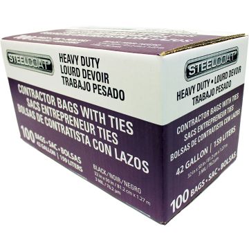Petoskey 42gal 3mil Steelcoat Twist Tie Black Trash Bags 32X50 100pk