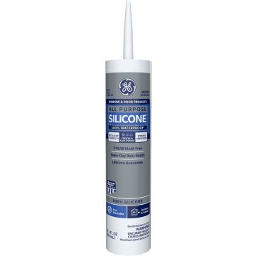 GE 10.1oz White Window & Door Silicone I Sealant