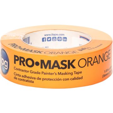 IPG PG505 1.41" x 60yd Contractor Grade Orange Masking Tape