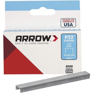 Arrow Fastener 1/4" 6mm P22 Staples 5,050pk