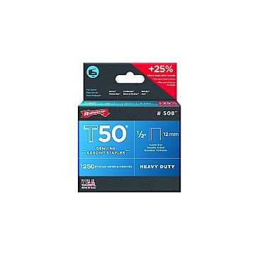 Arrow Fastener 1/2" 12mm T50 Staples (1,250pk)
