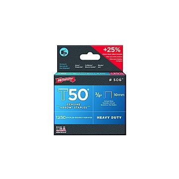 Arrow Fastener 3/8" 10mm T50 Staples (1,250pk)