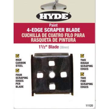 Hyde 1-1/2" 4-Edge Scraper Replacement Blade For 10260 & 10530