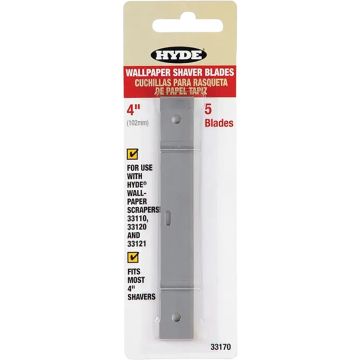 Hyde 4" Wall Wolf Wallpaper Replacement Shaver Blade For 33120 33110 & 33090 (5pk)