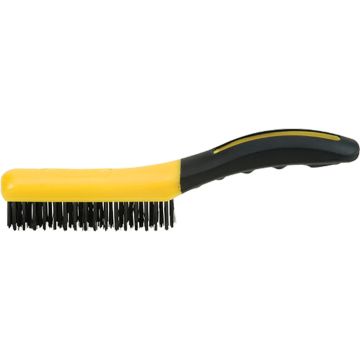 Hyde 4 x 16 Shoe Handle Wire Brush w/ Rubber Grip