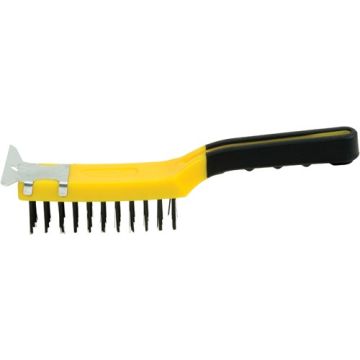 Hyde 4 x 11 Straight Row Wire Brush w/ Scraper
