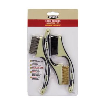 Hyde Maxxgrip Mini Wire Brush 3Pk