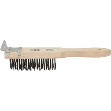 Hyde 4 x 11 Wood Wire Brush w/ Scraper