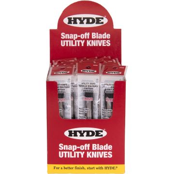 Hyde 9mm 13Pt Assorted Colors Snap Off Knife Bucket (Case of 50)