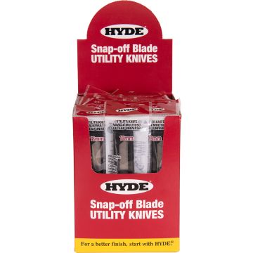 Hyde 18mm 8Pt Assorted Colors Snap Off Knife Bucket (Case of 25)